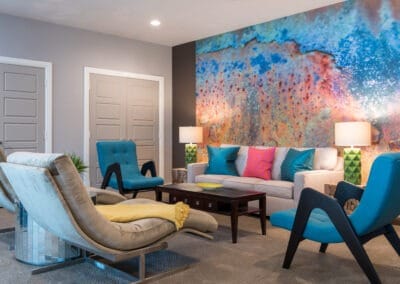 Lounge interior design by Landry Designs in Fort Worth, TX