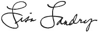 Signature of Landry Designs Founder