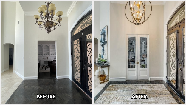 Cedar Hill Interior Design Transformation | Landry Designs 1 Cedar Hill entryway after interior design transformation