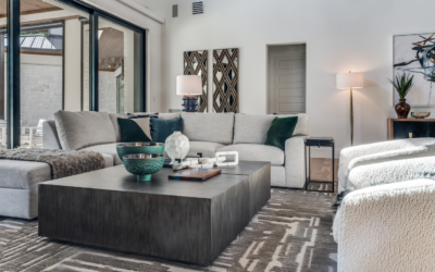 Custom upholstered sectional sofa in a modern Landry Designs living room